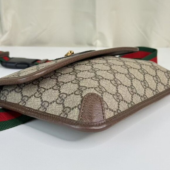 Gucci GG Logo Supreme Neonoe Vintage Bum Bag with Iconic Red & Green Straps - Picture 7 of 11